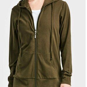 Women's Thin Cotton Zip Up Hoodie Jacket , Large